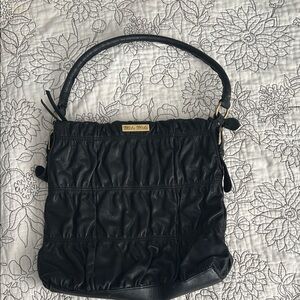 Mido Black Ruched Shoulder Bag